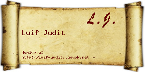 Luif Judit névjegykártya